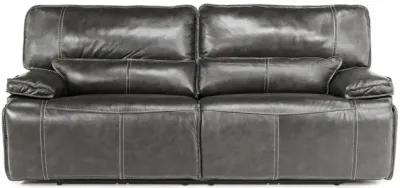 Sofia 3 Power Sofa in Gray Leather