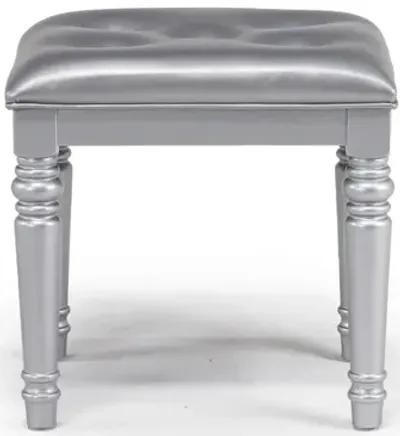 Valentino Vanity Stool in Silver