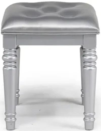 Valentino Vanity Stool in Silver