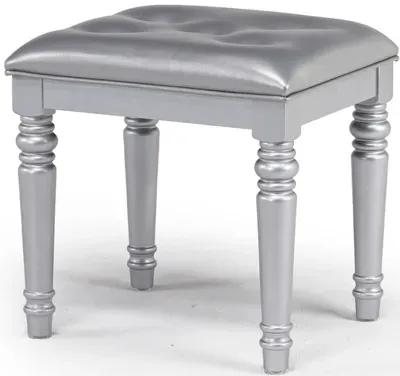 Valentino Vanity Stool in Silver