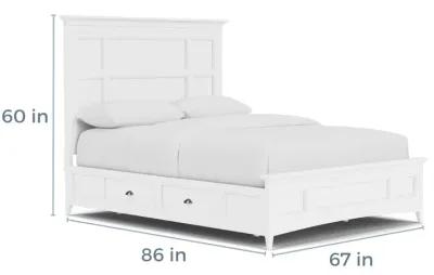 Bay Creek Panel Bed w/ Storage in White, Queen