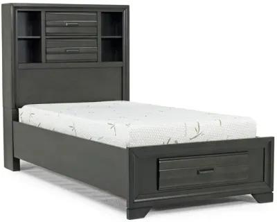 Andes Bookcase Bed w/ Storage in Charcoal, Twin