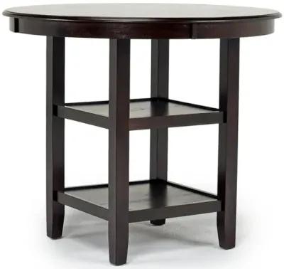 Gia Round Counter Height Dining Table & 4 Stools in Dark Brown