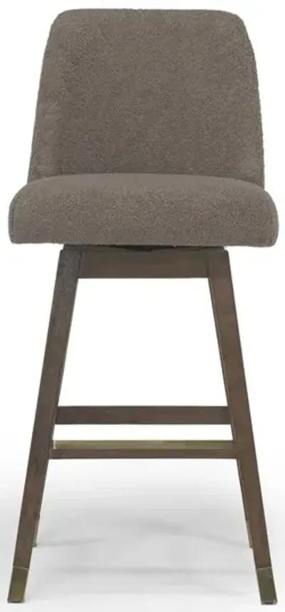 Amelia Swivel Bar Height Stool in Taupe