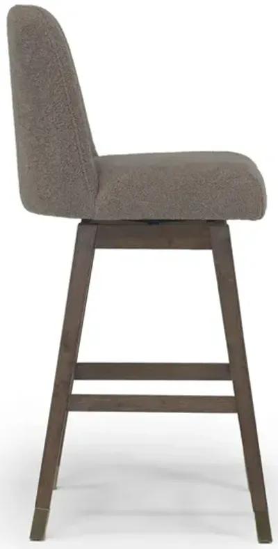 Amelia Swivel Bar Height Stool in Taupe