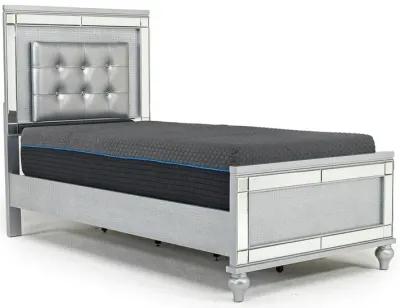 Valentino Panel Bed in Silver, Twin