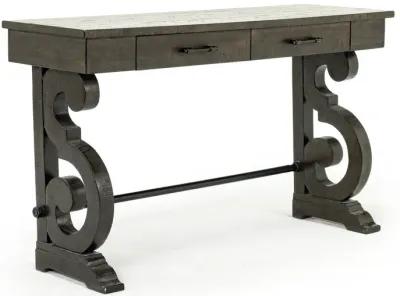 Stone Sofa Bar Table w/ Stools in Charcoal