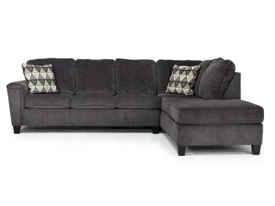 Abinger Sofa Tux Chaise Sectional in Smoke, Right Facing