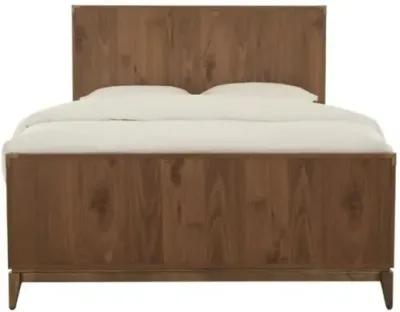 Adler Panel Bed, Dresser, Mirror & Nightstand in Natural Walnut, Queen