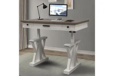 Americana Power Lift Office Desk in White