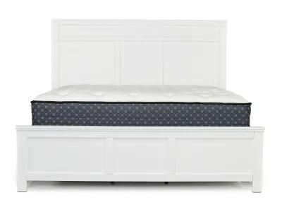 Andover Panel Bed, Dresser, Mirror & Nightstand in White, CA King