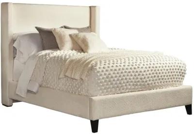 Angel Upholstered Panel Bed in Ivory, Queen