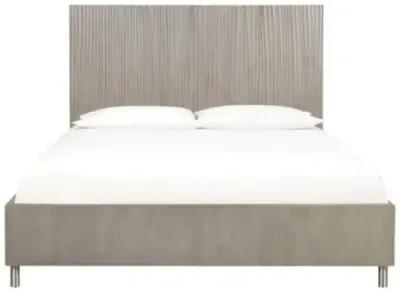 Argento Panel Bed, Dresser, Mirror & Nightstand in Misty Gray, Queen