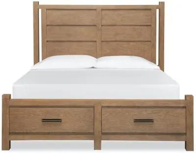 Aspen Valley Panel Bed w/ Storage in Sierra Brown, Queen