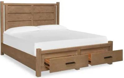 Aspen Valley Panel Bed w/ Storage in Sierra Brown, Queen