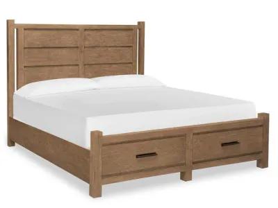 Aspen Valley Panel Bed w/ Storage in Sierra Brown, Eastern King