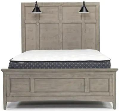 Bay Creek Panel Bed w/ Storage & Lights, Dresser, Mirror & Nightstand in Light Gray, Queen