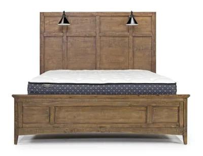 Bay Creek Panel Bed w/ Storage & Lights in Toasted Nutmeg, Eastern King