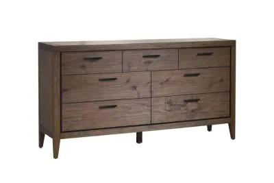 Boracay Panel Bed w/ Storage, Dresser, Mirror & Nightstand in Wild Oats Brown, Queen