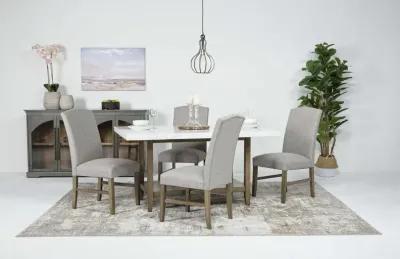 Brighton Dining Table & 4 Chairs in White