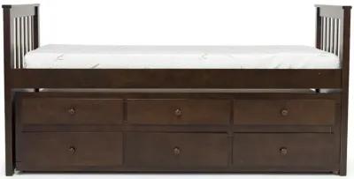 Harlow Captain Bed w/ Storage Trundle in Espresso