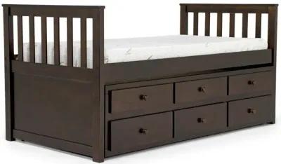 Harlow Captain Bed w/ Storage Trundle in Espresso