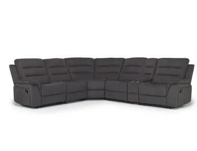 Chanell 6 Piece Reclining Sectional in New Nappa Gray