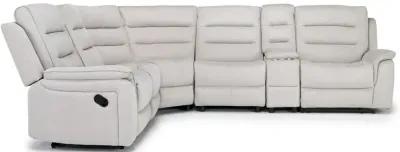 Chanell 6 Piece Reclining Sectional in New Nappa Light Gray