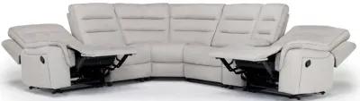 Chanell 6 Piece Reclining Sectional in New Nappa Light Gray