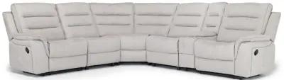 Chanell 6 Piece Reclining Sectional in New Nappa Light Gray