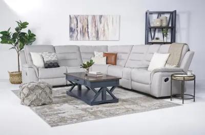 Chanell 6 Piece Reclining Sectional w/ Armless Recliner in New Nappa Light Gray