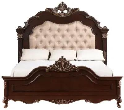 Constantine Upholstered Bed in Cherry, Eastern King