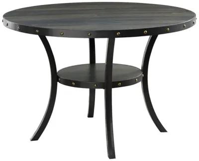 Crispin Round Dining Table & 4 Chairs in Granite Gray