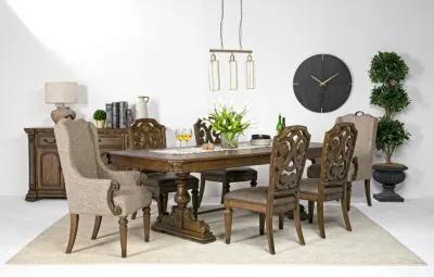 Durango Dining Table, 4 Side Chairs & 2 Arm Chairs in Willadeene