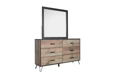 Elk River Panel Bed, Dresser, Mirror & Nightstand in Rustic Brown, Full