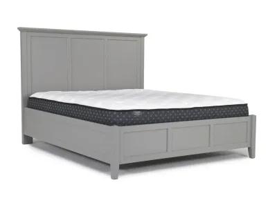 Grace Panel Bed, Dresser, Mirror & Nightstand in Elephant Gray, Eastern King