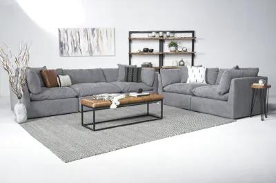 Harrison Sofa & Loveseat in Helio Pewter 100