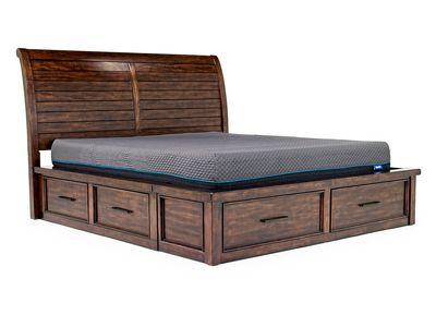 Sonora Sleigh Bed w/ Storage in Espresso, Eastern King