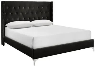 Huxley Panel Bed, Dresser, Mirror & Nightstand in Black, Queen