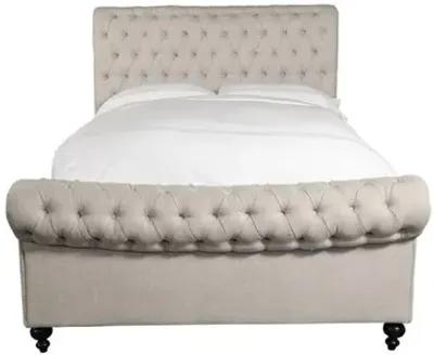 Jackie Sleigh Bed in Crepe, Queen