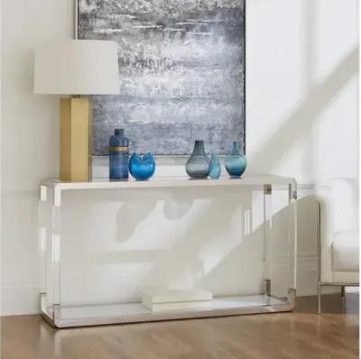 Jasper Console Table in Glass/Stainless Steel