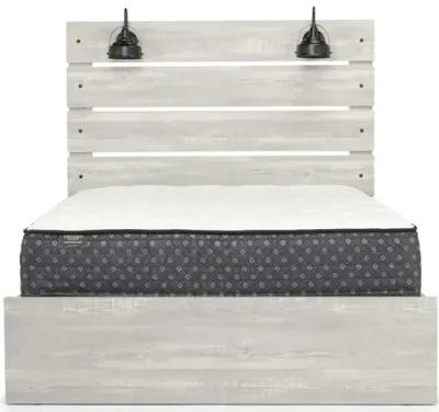 Dallas Panel Bed w/ Lights in Whtie Wash, Queen