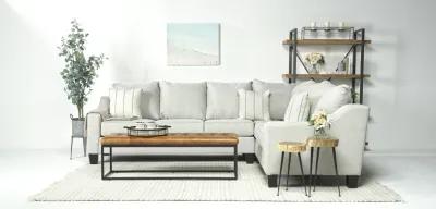 Lucy Tux Sofa Sectional in Splash Linen, Left Facing