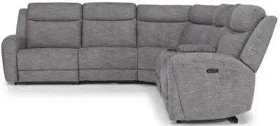 Mia 6 Piece 2 Power Sectional in Gray