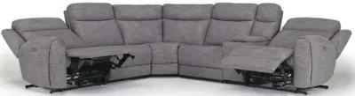 Mia 6 Piece 2 Power Sectional in Gray