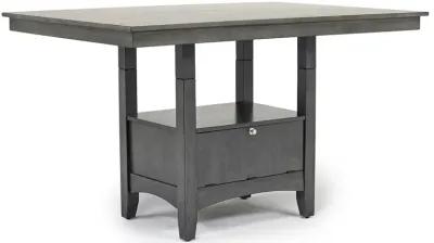 Miami Adjustable Dining Table, 4 Stools & Bench in Gray