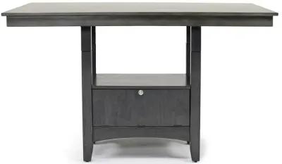 Miami Adjustable Dining Table, 4 Stools & Bench in Gray