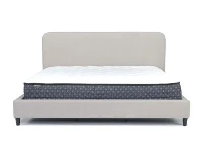 Modern Upholstered Panel Bed in Sand, Queen