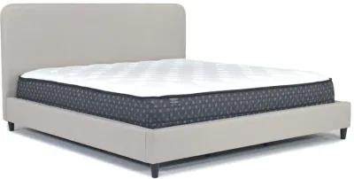 Modern Upholstered Panel Bed in Sand, Queen