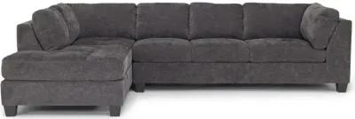 Noble Sofa Chaise Sectional in Parika Midnight, Left Facing